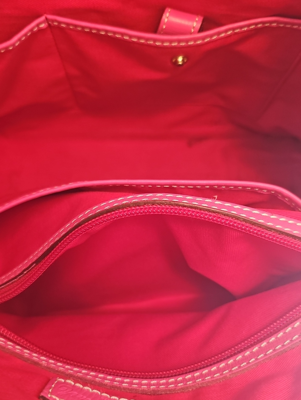 Dooney & Bourke Dark Pink Embossed Dome Satchel with Detachable Strap - Picture 14 of 16